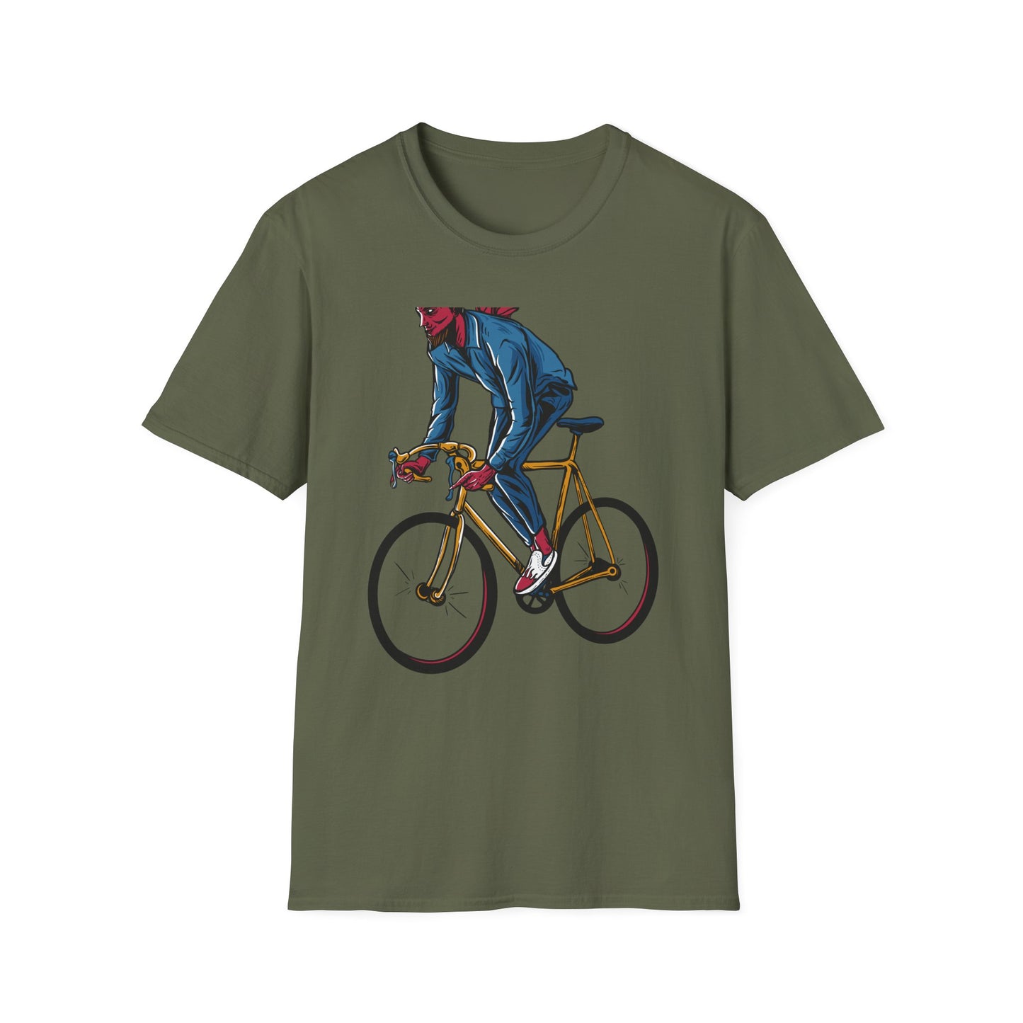 Rad Devil Cyclist T-Shirt - Edgy Urban Bike Rider Tee | Unique Men's & Women's Cycling Apparel