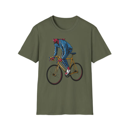 Rad Devil Cyclist T-Shirt - Edgy Urban Bike Rider Tee | Unique Men's & Women's Cycling Apparel