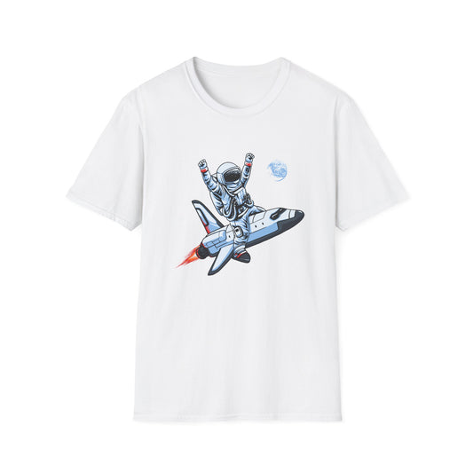 Blasting Off! Epic Astronaut Space Shuttle T-Shirt | Dynamic Galactic Adventure Tee for Space Lovers