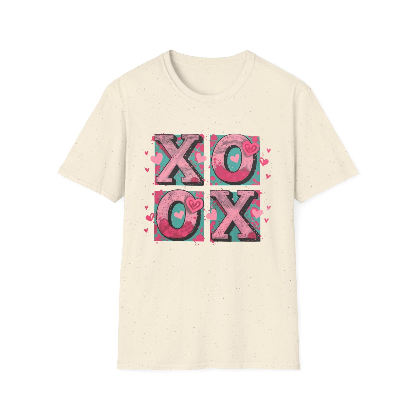 Expressive XOXO T-Shirt | Distressed Hugs & Kisses Valentine's Day Tee | Trendy Romantic Love Shirt for Her