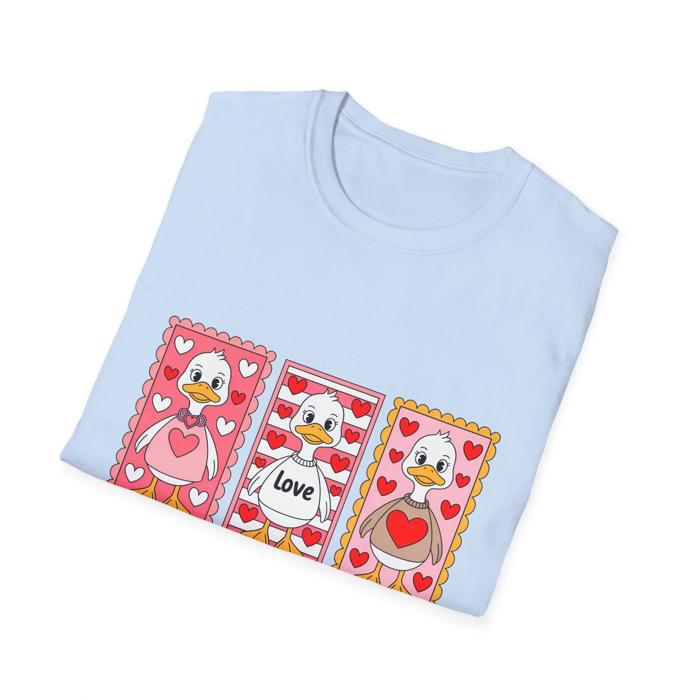 Charming Love Duck & Hearts T-Shirt | Adorable Valentine's Day Tee for Kids & Animal Lovers - Cute & Unique!