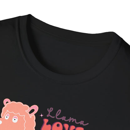 Sweet Llama Love You T-Shirt - Adorable Pink Llama Tee with Hearts & Stars - Perfect Valentine's Day Gift