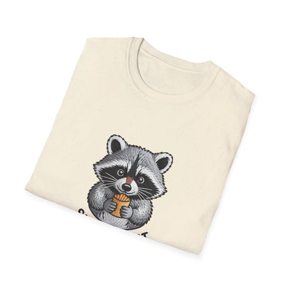 Epic Raccoon Snack T-Shirt | Funny 'Snack First Mood Second' French Fry Lover Tee | Adorable Animal Graphic Gift