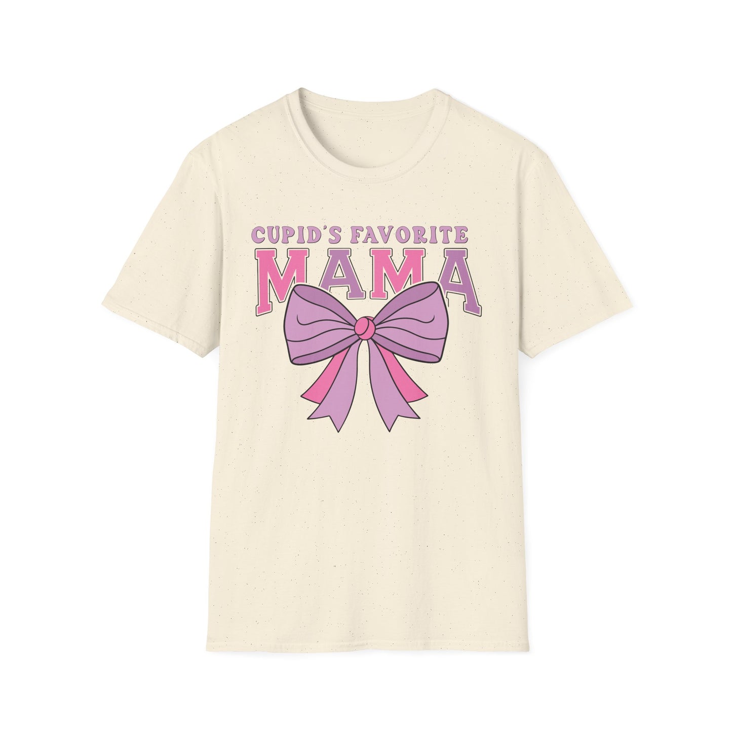 Cupid's Favorite Mama T-Shirt | Unique Valentine's & Mother's Day Gift for Her | Cute Pink Bow Graphic Tee