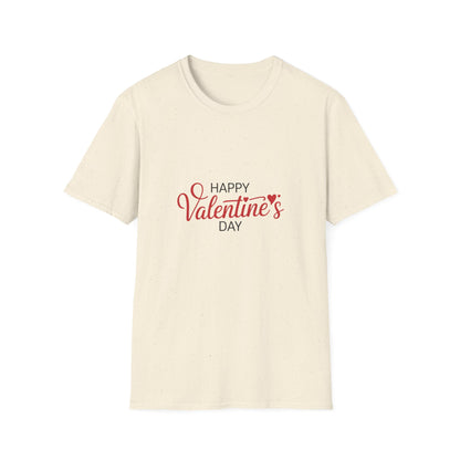 Romantic Happy Valentine's Day T-Shirt | Script Love Hearts Tee for Couples & Sweethearts | Perfect V-Day Gift