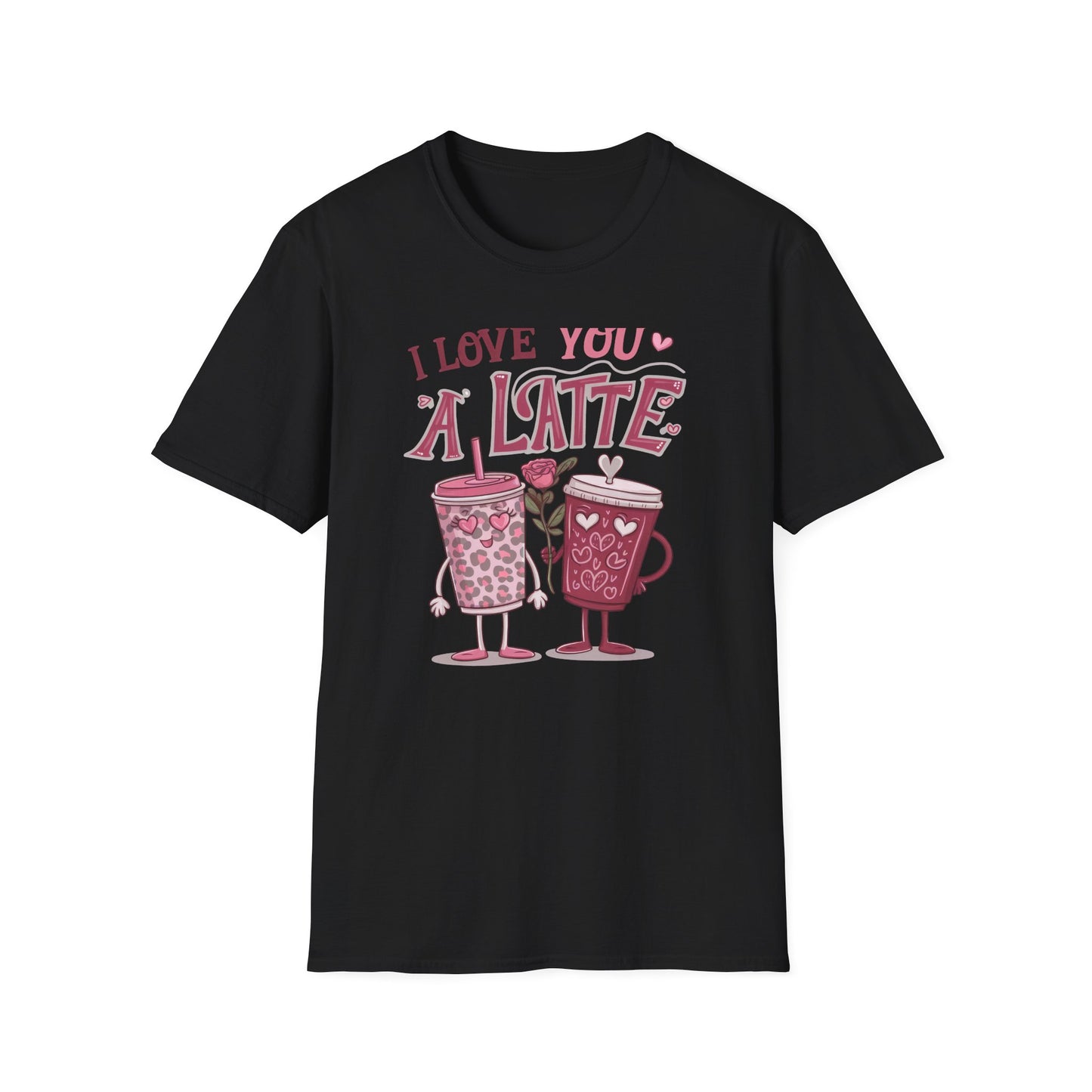 Adorable "I Love You A Latte" T-shirt | Sweet Coffee Pun Valentine's Gift for Couples & Lovers