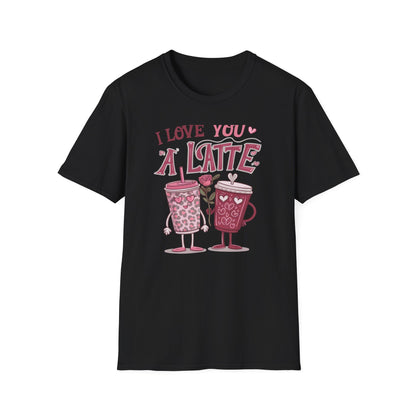 Adorable "I Love You A Latte" T-shirt | Sweet Coffee Pun Valentine's Gift for Couples & Lovers
