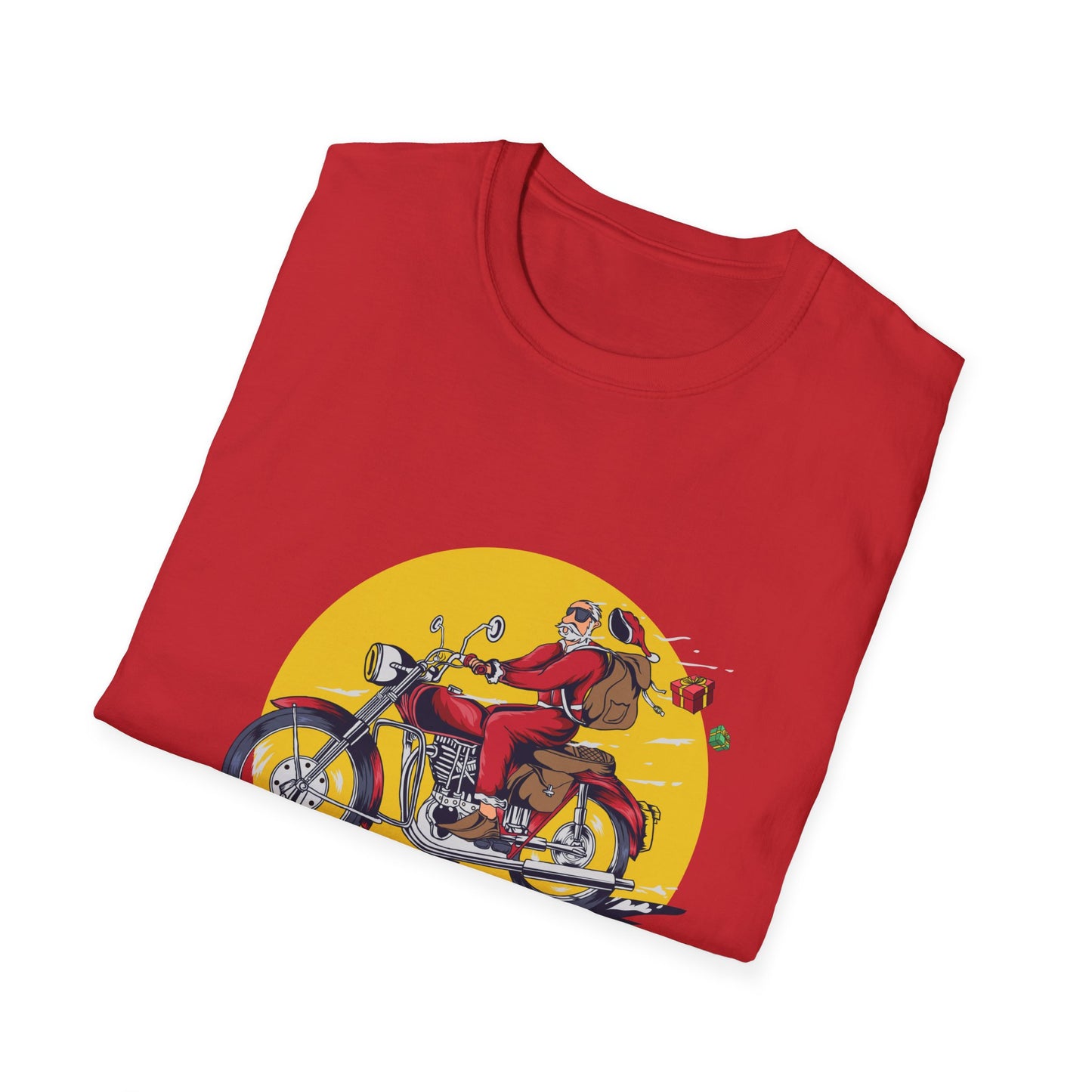 Epic Biker Santa Merry Christmas T-Shirt | Cool Motorcycle Rider Tee | Unique Holiday Gift for Men & Women | Festive Xmas Apparel