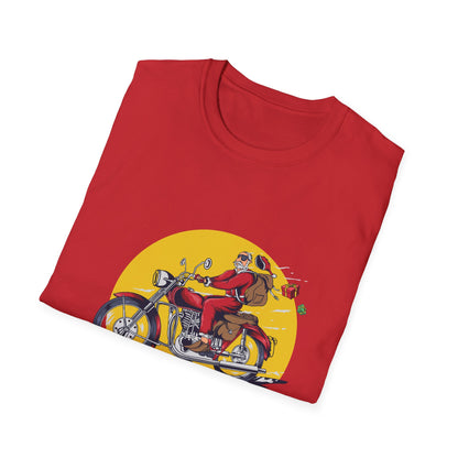 Epic Biker Santa Merry Christmas T-Shirt | Cool Motorcycle Rider Tee | Unique Holiday Gift for Men & Women | Festive Xmas Apparel