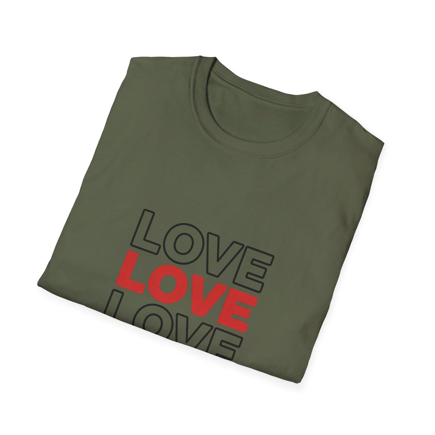 Powerful 'LOVE' T-Shirt - Bold Red & Outline Design | Expressive Unisex Apparel | Positive Message Tee Gift Idea