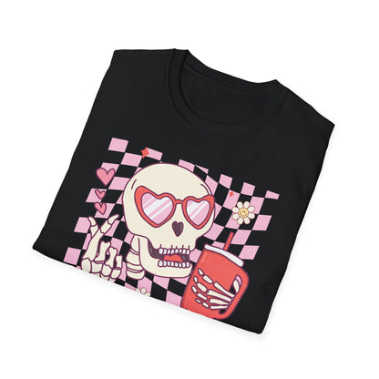 Groovy Skeleton T-Shirt: "If I Had Feelings They'd Be For You" - Funny Retro Love Tee with Heart Glasses