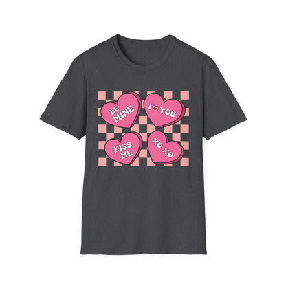 Charming Retro Valentine's Day T-Shirt | Sweet Conversation Hearts Love Tee | Adorable Be Mine Couple Gift