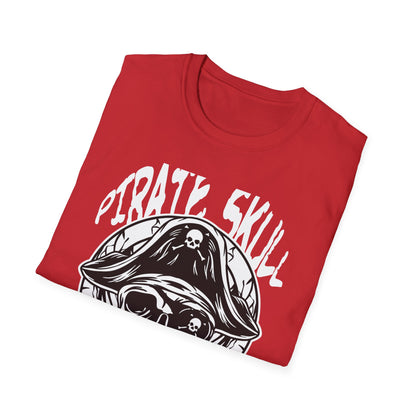 Epic Pirate Skull T-Shirt - Bold Eye Patch & Captain's Hat Design - Unique Skeleton Tee for Adventurers & Halloween