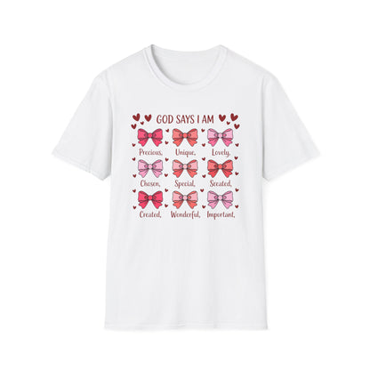God Says I Am Precious Unique Lovely T-Shirt | Empowering Christian Affirmation Tee for Women & Girls | Faith & Self-Worth Gift