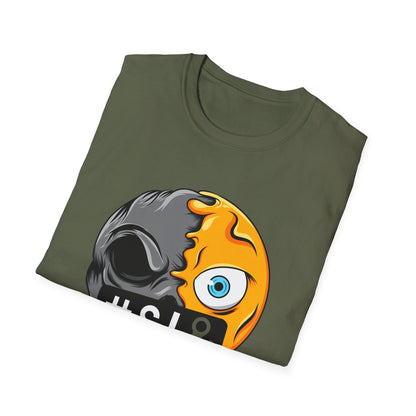 Bold Censored Emoji Skull T-Shirt - Edgy Duality Graphic Tee | Express Your Inner Mood