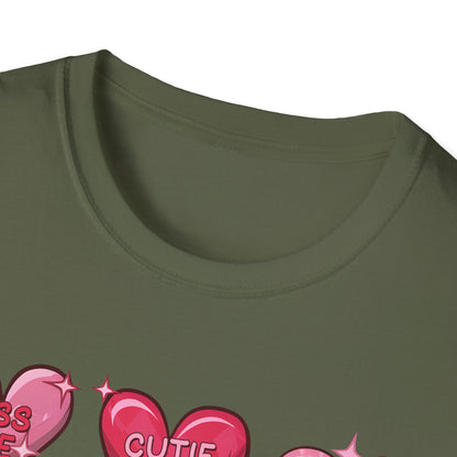 Adorable Valentine Candy Hearts T-Shirt | Sweet Love Messages Tee for Her & Him | Romantic "Kiss Me" Gift