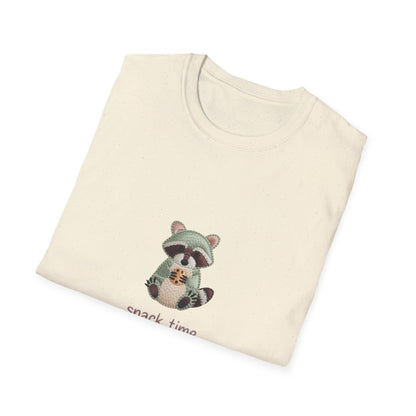 Irresistible Raccoon T-Shirt: "Snack Time is Mandatory" Funny Tee for Cookie & Animal Lovers – Cute Graphic Gift!