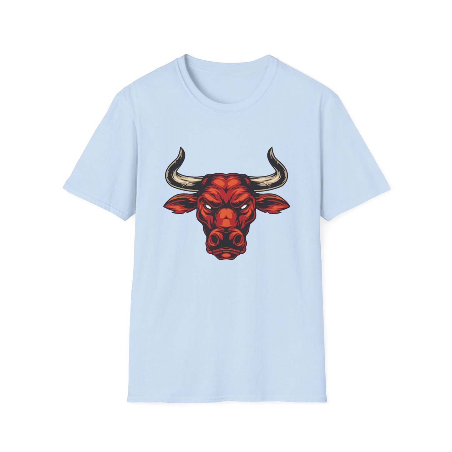 Fierce Red Bull Head T-Shirt | Powerful Animal Spirit Tee | Bold Strength & Determination Design for Men & Women