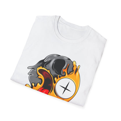 Vibrant Melting Skull Zombie Emoji T-Shirt | Edgy Streetwear Monster Tee | Unique Graphic Art Statement Apparel
