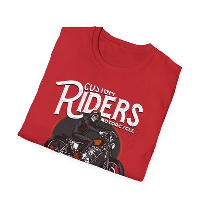 Epic Custom Riders T-Shirt - Skull Biker Motorcycle Tee - Vintage Distressed Grunge Apparel for Men & Women