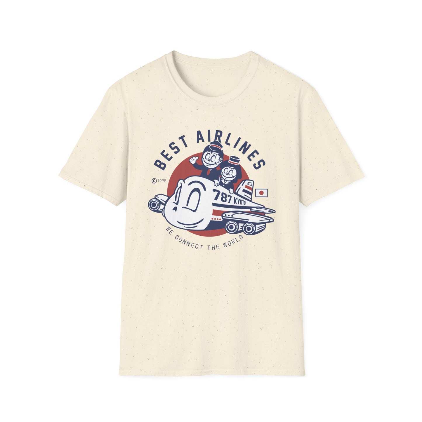 Retro Best Airlines Japan Travel T-Shirt - Awesome Vintage 787 Kyoto Pilot & Crew Graphic Tee