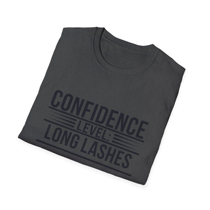 Empowering Confidence Level: Long Lashes T-Shirt | Chic Beauty Tee for Makeup Lovers & Lash Queens