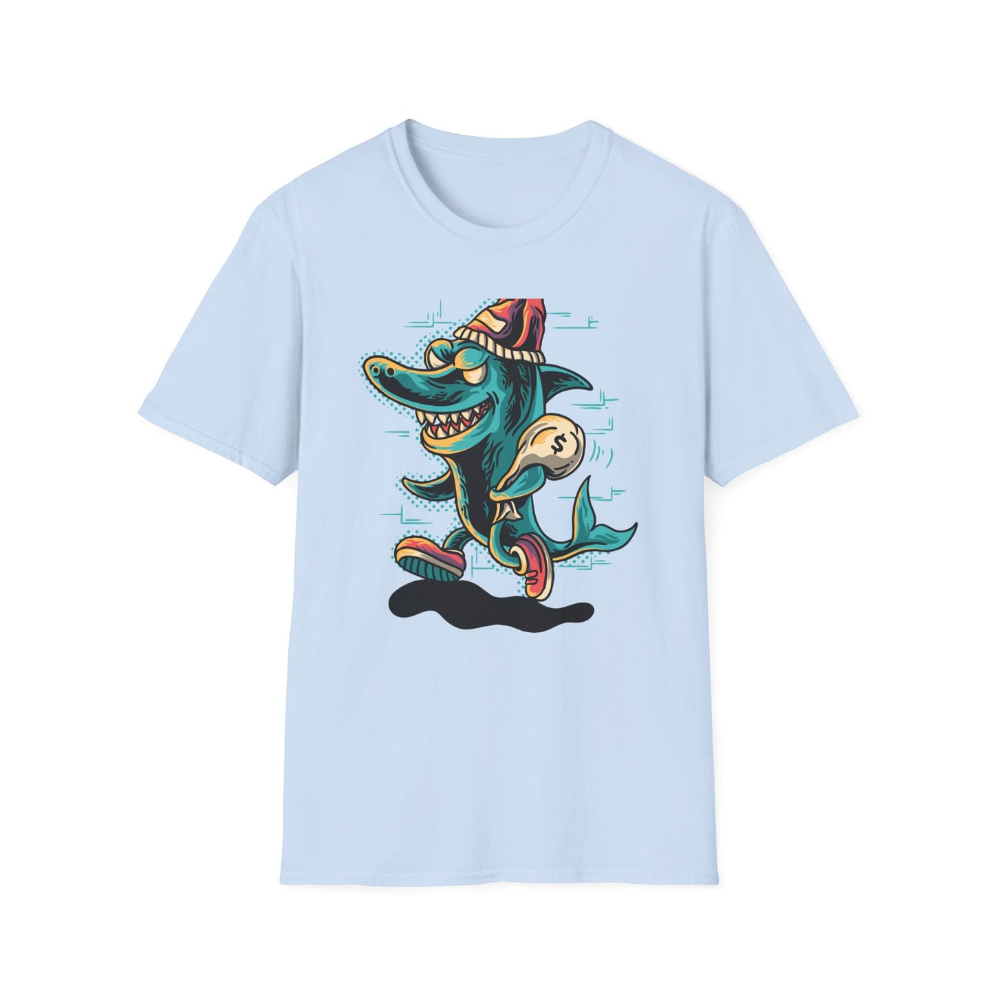 Epic Shark Mafia T-Shirt – Cool Urban Gangster Shark Tee with Money Bag | Unique Streetwear Graphic for Men & Teens
