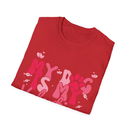 Adorable "My Dog Is My Valentine" T-Shirt | Sweet Paw Print Pet Lover's Tee | Heartfelt Valentine's Day Gift