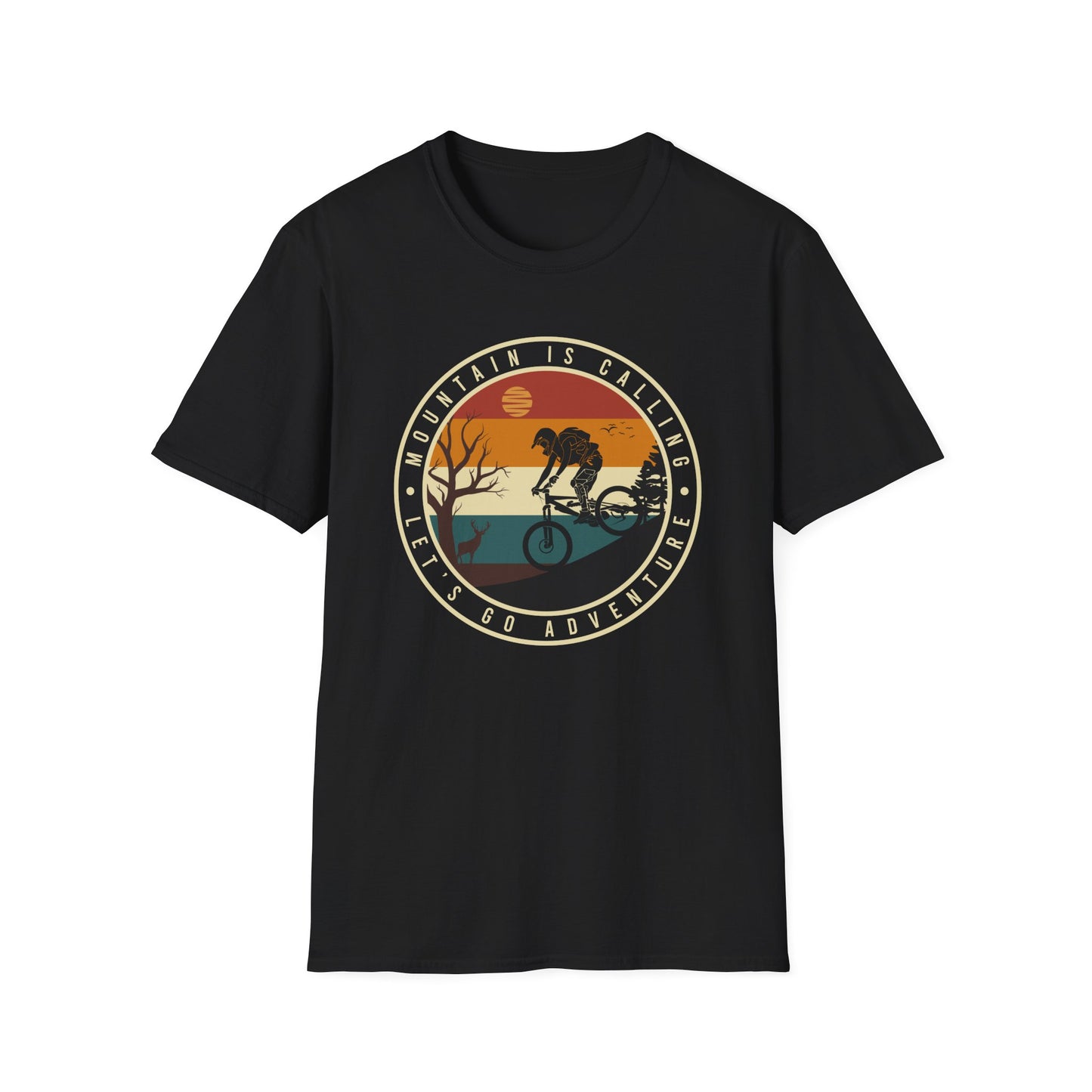 Epic Mountain Is Calling Adventure T-Shirt - Retro Mountain Biking & Nature Tee for Outdoor Enthusiasts