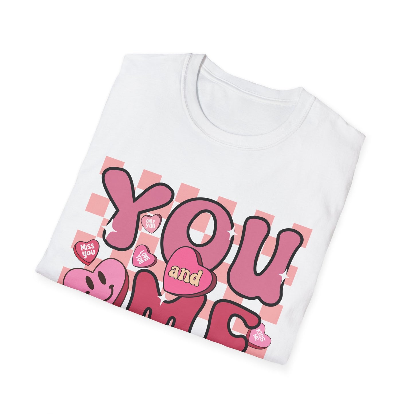 Sweet Retro YOU and ME T-Shirt - Groovy Valentine's Day Candy Heart Love Couple Tee
