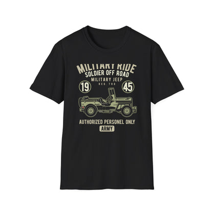 Awesome Vintage Military Jeep 1945 T-Shirt | Soldier Off-Road Army Graphic Tee for Veterans & History Buffs