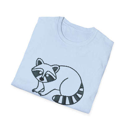 Cute Raccoon 'Snack Goals' T-Shirt | Adorable Embroidered Look Foodie Tee | Funny Animal Lover Gift