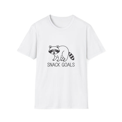 Adorable Raccoon 'Snack Goals' T-Shirt | Funny Foodie Animal Lover Tee | Ultimate Cozy Gift for Snack Enthusiasts