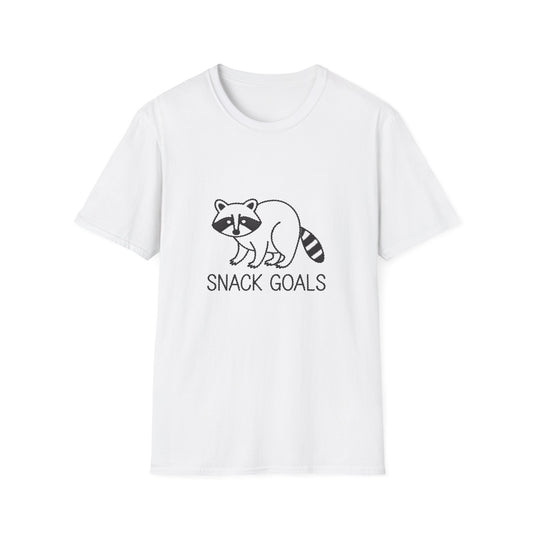 Adorable Raccoon 'Snack Goals' T-Shirt | Funny Foodie Animal Lover Tee | Ultimate Cozy Gift for Snack Enthusiasts