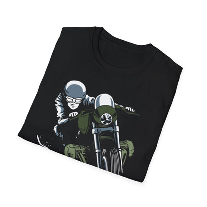 Epic Cafe Racer Motorcycle Rider T-Shirt - Thrilling Vintage Biker Tee for Adrenaline Junkies & Road Trip Lovers