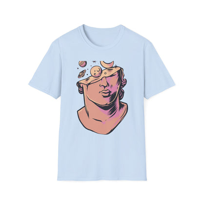 Stunning Cosmic Mind T-Shirt | Celestial Statue Aesthetic Art Tee | Unique Space & Planets Dreamer Top