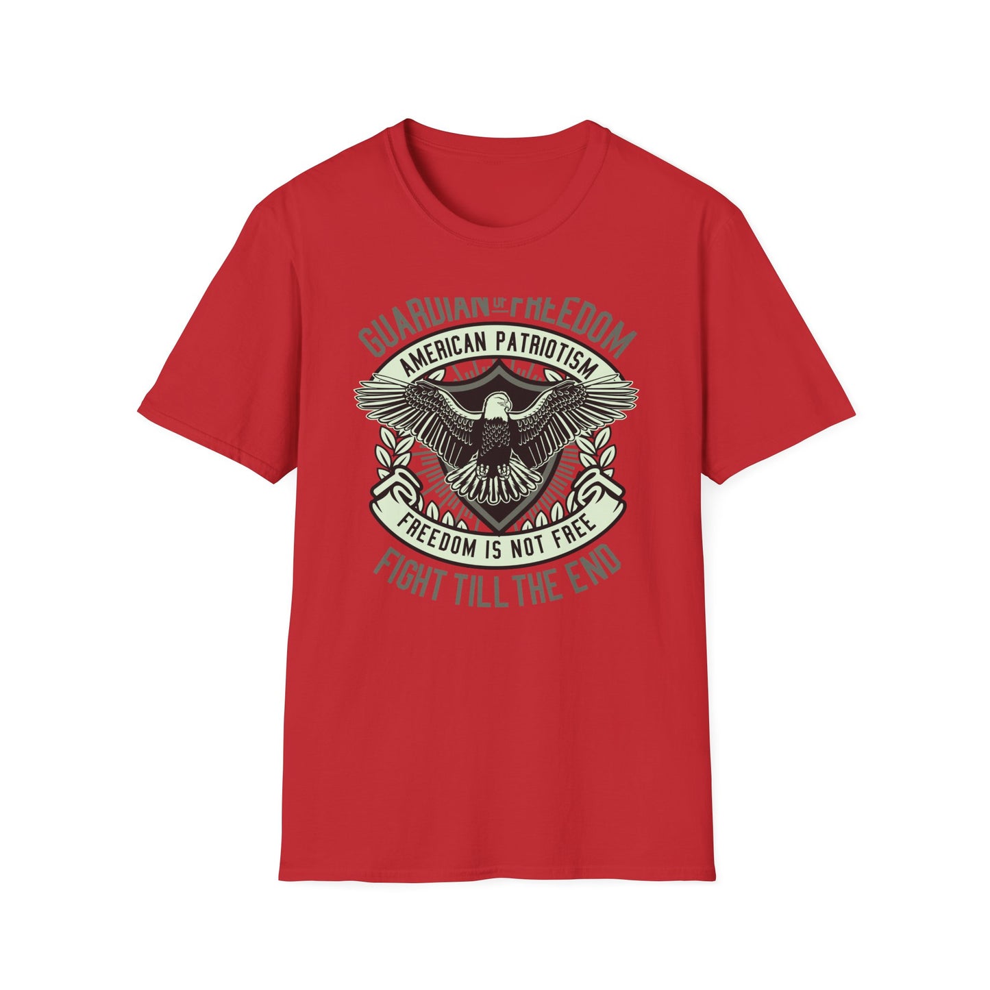 Bold Guardian of Freedom American Patriotism T-Shirt - Majestic Eagle 'Freedom Is Not Free' USA Graphic Tee for Proud Americans
