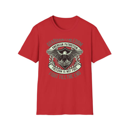 Bold Guardian of Freedom American Patriotism T-Shirt - Majestic Eagle 'Freedom Is Not Free' USA Graphic Tee for Proud Americans