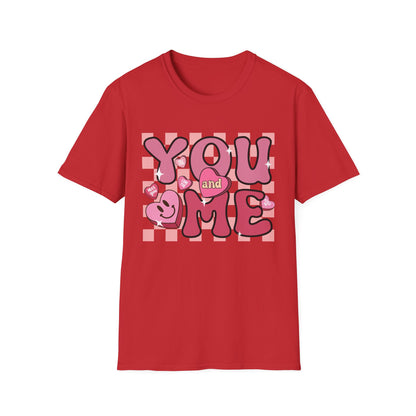 Sweet Retro YOU and ME T-Shirt - Groovy Valentine's Day Candy Heart Love Couple Tee