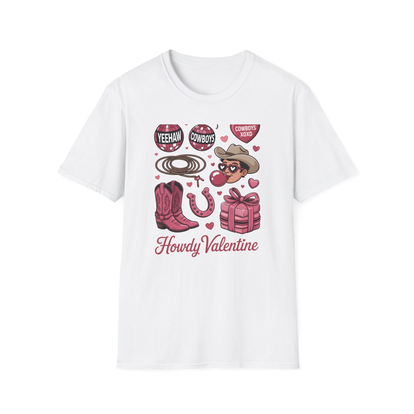 Howdy Valentine Cowboy T-Shirt | Sweet Western Love & YEEHAW Disco Heart Tee for Her | Unique Valentine's Day Gift