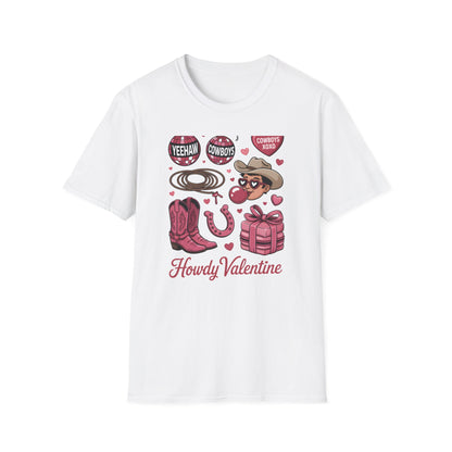 Howdy Valentine Cowboy T-Shirt | Sweet Western Love & YEEHAW Disco Heart Tee for Her | Unique Valentine's Day Gift
