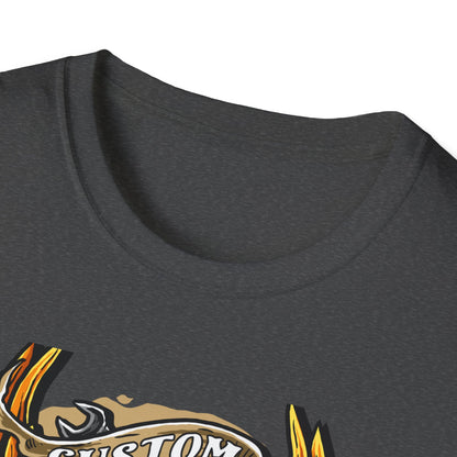 Epic Custom Culture T-Shirt | Bold Flaming Eye & Biker Wings Design | Unleash Your Rebel Spirit - Hot Rod Tee