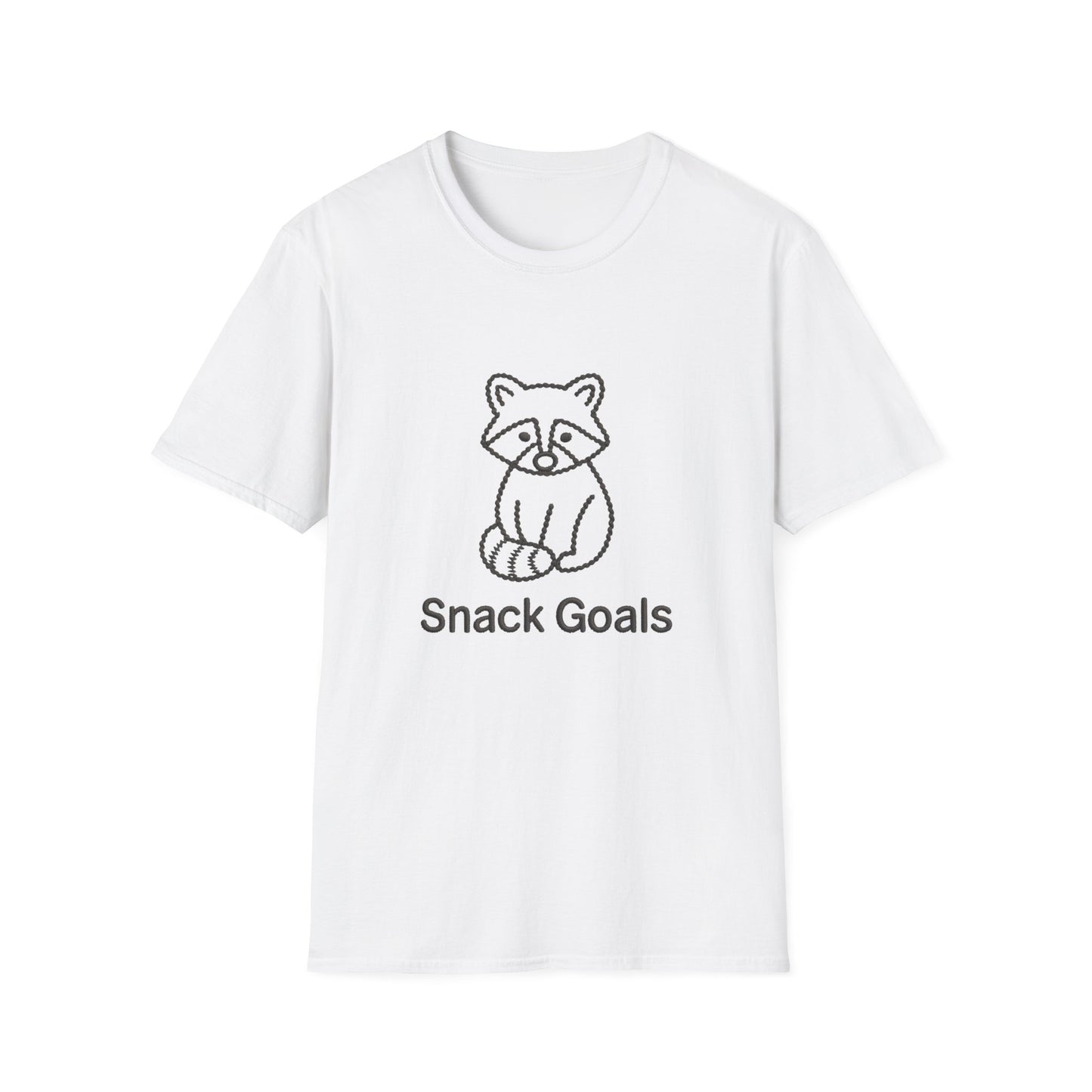 Cute Raccoon "Snack Goals" T-Shirt | Adorable Foodie Animal Lover Tee | Unique Braided Design Gift