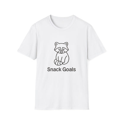 Cute Raccoon "Snack Goals" T-Shirt | Adorable Foodie Animal Lover Tee | Unique Braided Design Gift