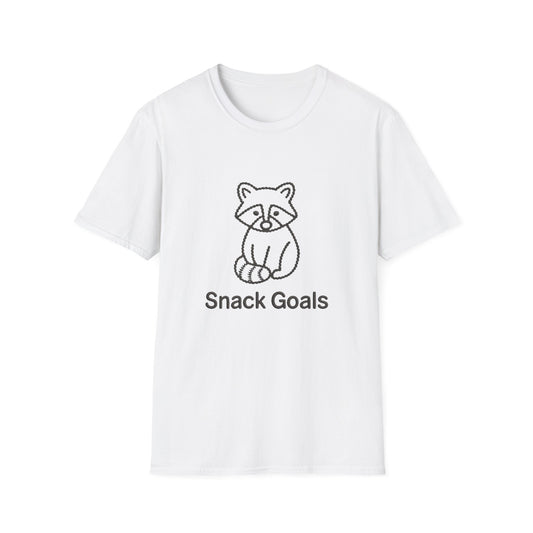 Cute Raccoon "Snack Goals" T-Shirt | Adorable Foodie Animal Lover Tee | Unique Braided Design Gift
