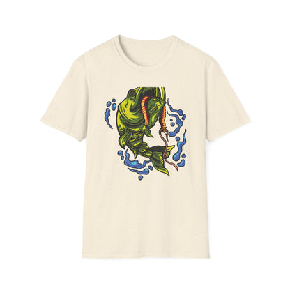 Epic Vicious Fish Strike T-Shirt - Dynamic Angler Graphic Tee with Fishing Bait Design
