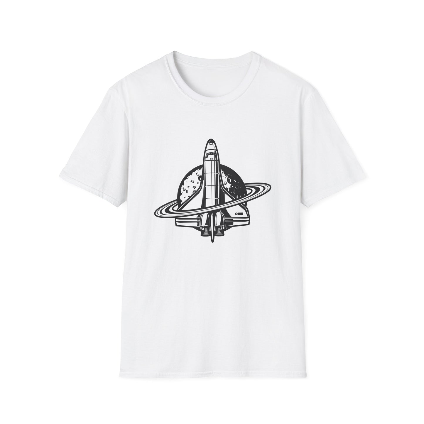Epic Space Shuttle T-Shirt | Vintage Cosmic Saturn & Moon Tee | Stellar Astronomy & Science Fan Apparel | Explore the Galaxy!