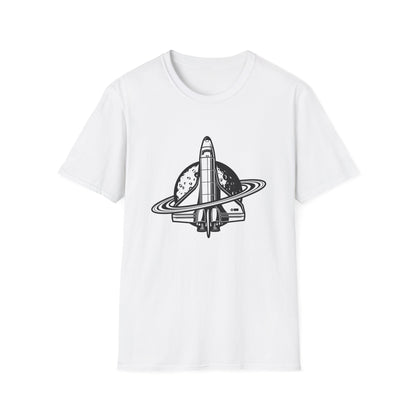 Epic Space Shuttle T-Shirt | Vintage Cosmic Saturn & Moon Tee | Stellar Astronomy & Science Fan Apparel | Explore the Galaxy!