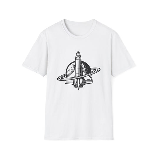 Epic Space Shuttle T-Shirt | Vintage Cosmic Saturn & Moon Tee | Stellar Astronomy & Science Fan Apparel | Explore the Galaxy!