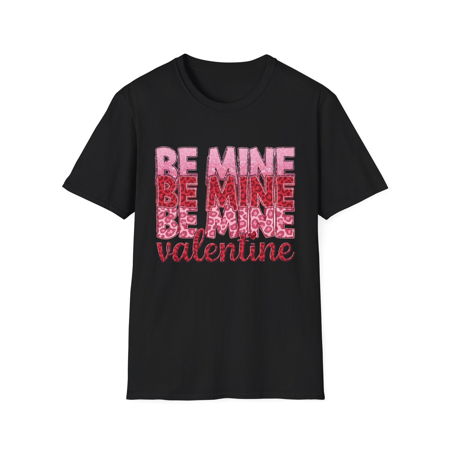 Chic Be Mine Valentine Leopard Print T-Shirt | Adorable Pink Red Animal Love Tee Gift for Her